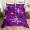Halloween Spider Bedding Set Cobwebs Comforter Cover Spiderwebs Halloween Duvet Cover Twin Queen King,Gothic Spider Web Bed Set