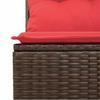 7 Piece Garden Sofa Set with Cushions Brown Poly Rattan