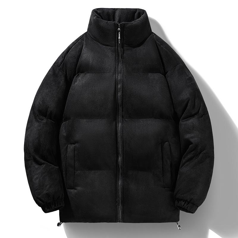 

Men s Winter Thickened Suede Velvet Jacket - American Stand-up Collar, Trendy Brand, Couple Style, Warm Outerwear M чорний