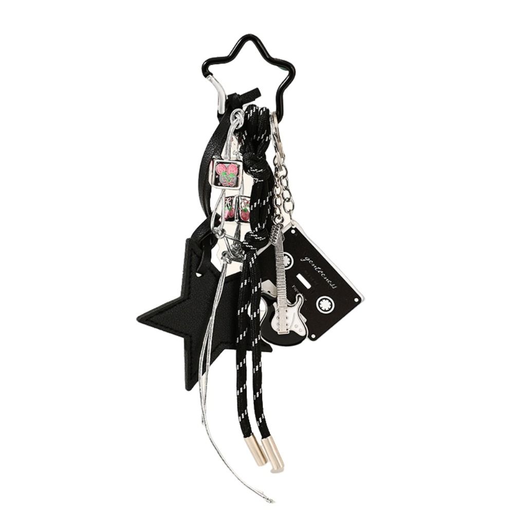 Music Guitar Shape Korean Ins Keychain Bag Hanging Spice Girls Keyring  Student