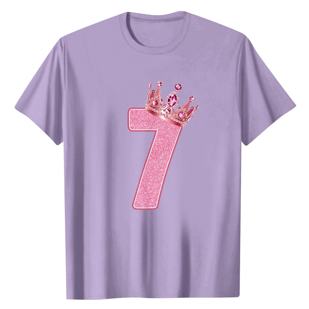 Ladies' Digital Printed Casual Round Neck Short Sleeved Top