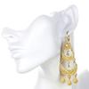 Pendiente largo elegante de Color dorado para mujer, pendiente con borlas, patrón en relieve, joyería étnica de Oriente Medio