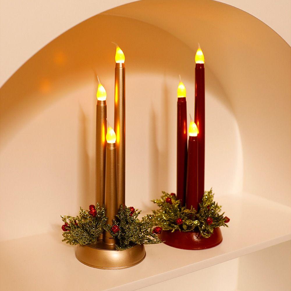 Retro Christmas LED Candles Light Flickering Electric Candle Tealight  Home New Year Decor