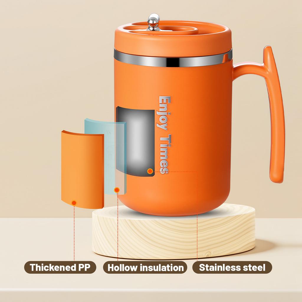 17oz Coffee Mug Cup with Handle,Vacuum Insulated Coffee Mug with Sliding Lid, Double Wall Stainless Steel Travel Tumbler Mug