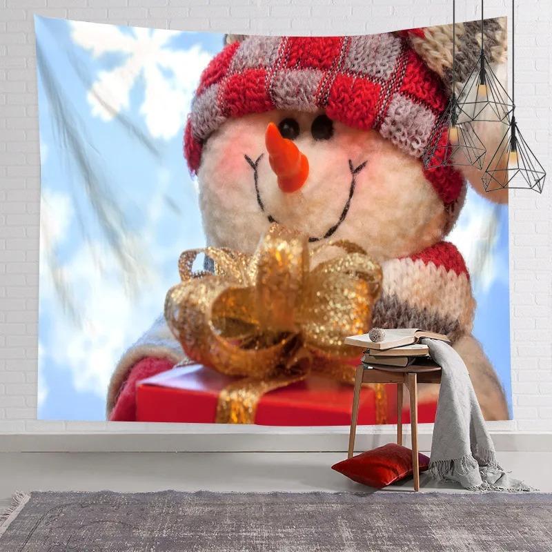 Tapiserie cu Model Desene Animate Moș Crăciun Decor de Perete pentru Casă, Dormitor, Living, Tapiserie cu Tematică de Crăciun