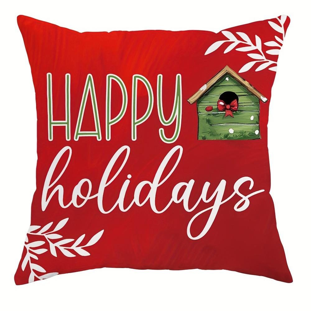 Christmas Decoration Pillow Cover Santa Claus Snowman Merry Christmas Pattern Living Room Sofa Cushion Suite Room Decoration