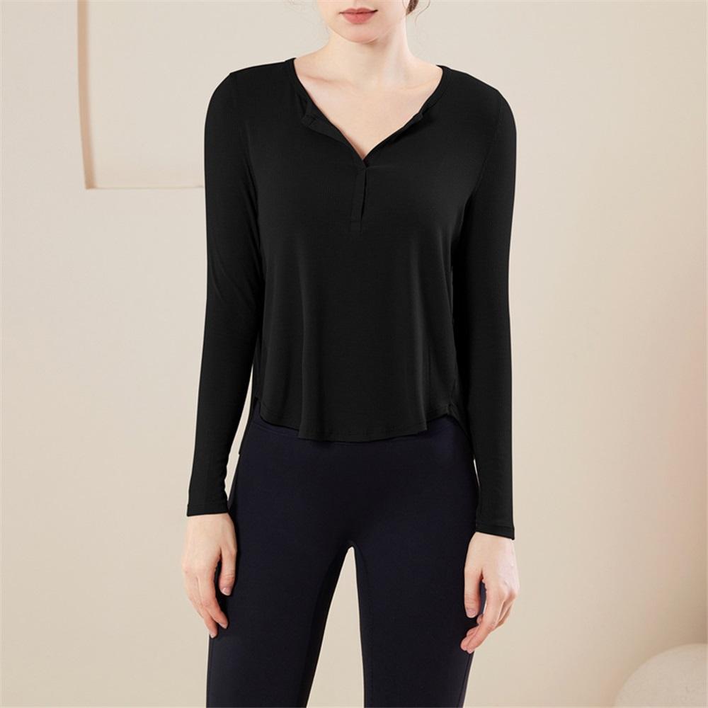 Loose Fitness Yoga Long Sleeved T-shirt Quick Drying Cover Shirt Autumn New Versatile Thread Sports Fitness Suit Top For Women