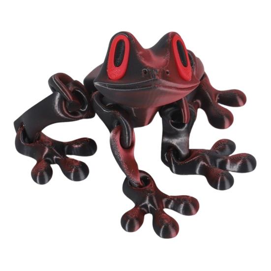 3D Printed Magnetic Frog Toy Movable Joints Frog Fridge Magnet Articulated Poseable Frog Model