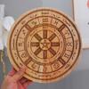 Divinations Energy Pendulums Plate Dowsing Divinations Board Wood Pendulums Witchcrafts Board for Beginner Witchcrafts Supply
