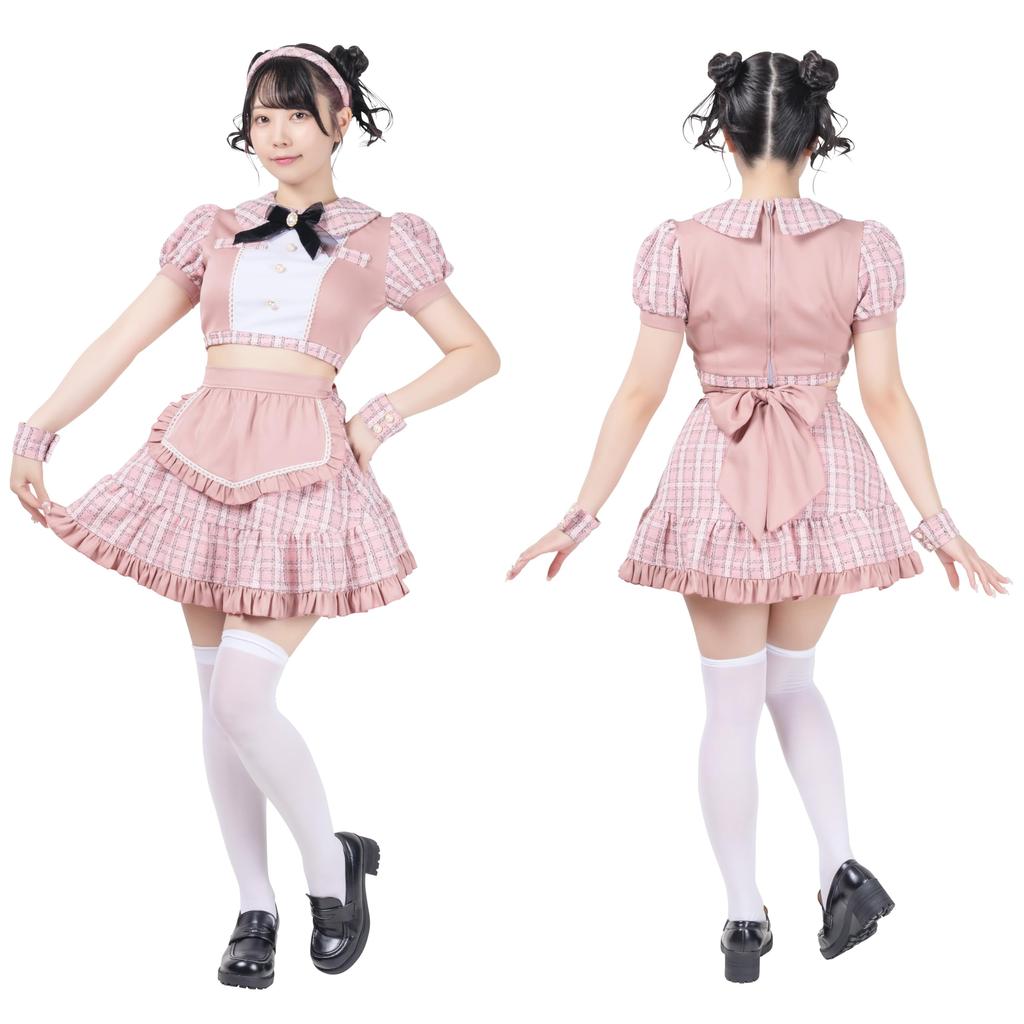 Lyrical Palette Cosplay Halloween Idol Tweed Maid Pink [Clear Stone] Women's