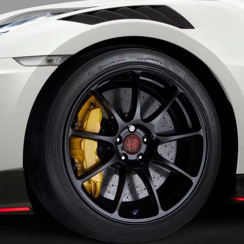 Para Alfa Romeo 4 Piezas 56mm Tapacubos Negro para Alfa Romeo GTAM Giulietta GT Mito Brera Giulia- Cubierta de Tapacubos con Logo de Rueda de Coche Modi