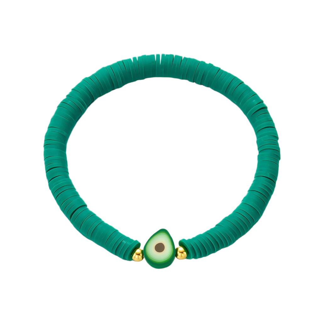 Summer Surfer Heishi Bracelet Set for Women Stackable Gold  Ploymer Bead Stretch  Beach Layering Bracelets Jewelry