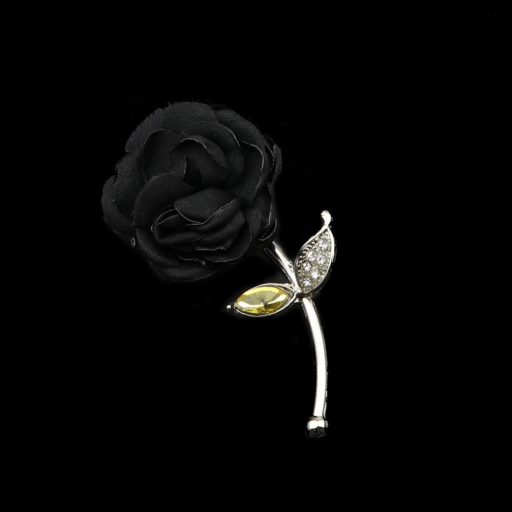 Men's Advanced Retro Breastpin Pin Golden Jewelry Rose Flower Banquet Brooch Stick Corsage Collar Pins Shirt Accessory Gift