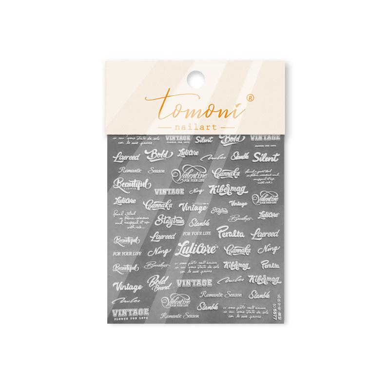 Tomoni Minimalist Floral & Letter Nail Stickers - Thin, Tough, Trendy Nail Art Decorations