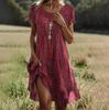 Summer Hot Sale: Ethnic Style Mid-Length Dress with Large Round Neck