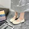 Gentle Small Fragrant Wind Shallow Mouth Mary Jane Shoes Summer Word with Sandals 2025 New Pleated Flat-bottomed Work Shoes