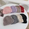 Metal Label Simple Knitted Hat for Women In Autumn and Winter New Warm and Thickened Cold Hat To Show Face and Protect Your Face