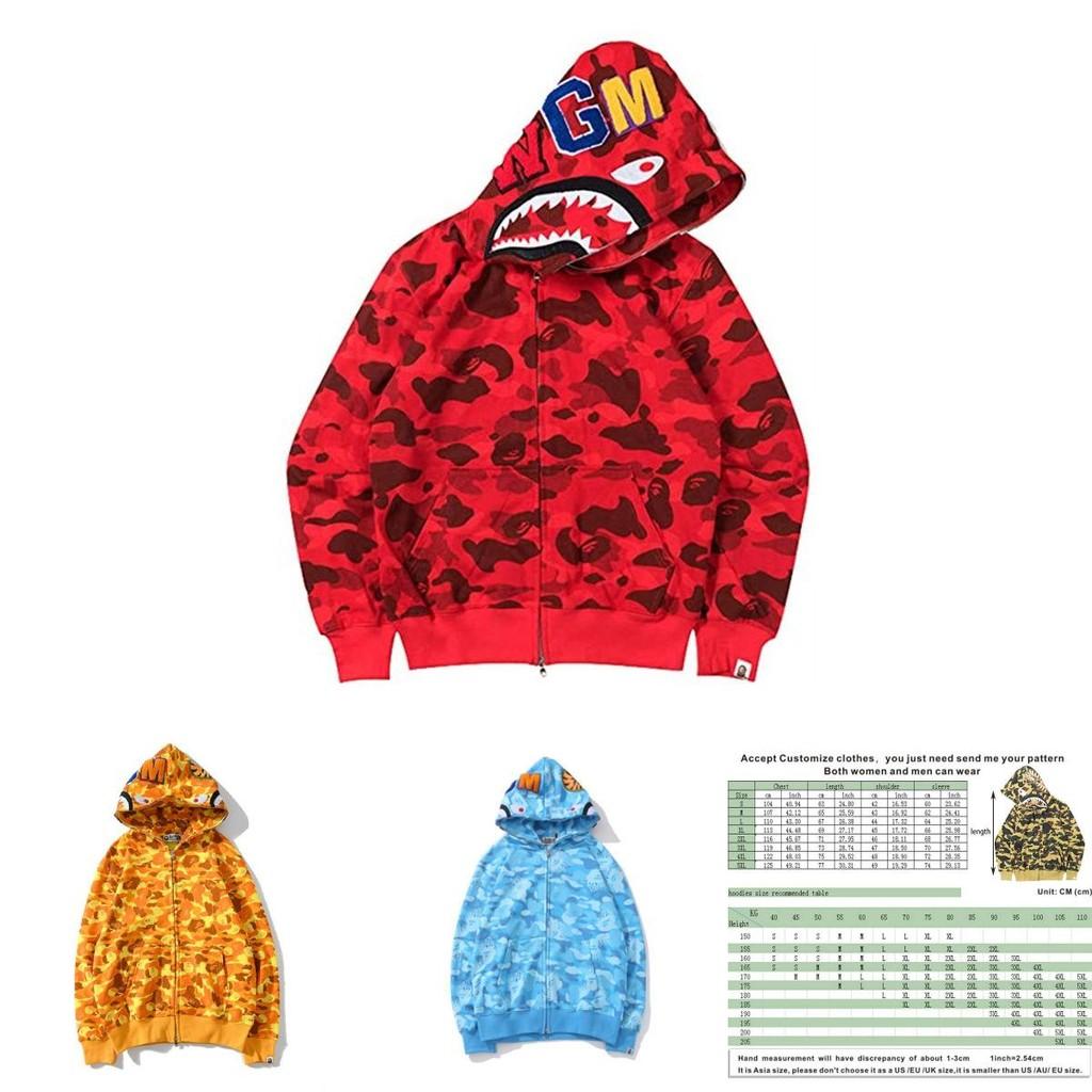 Felpa Mimetica Vivace con Stampa di Squalo Calda Streetwear Per Uomo Donna