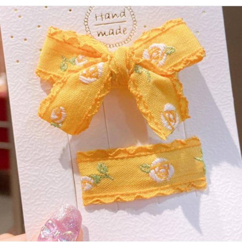 Cute Children Hair Pins Matte Cartoon Fruit Plant Fabric Embroidery BB Hair Clips for Girl Korea Simple Fashion Hair Accessories