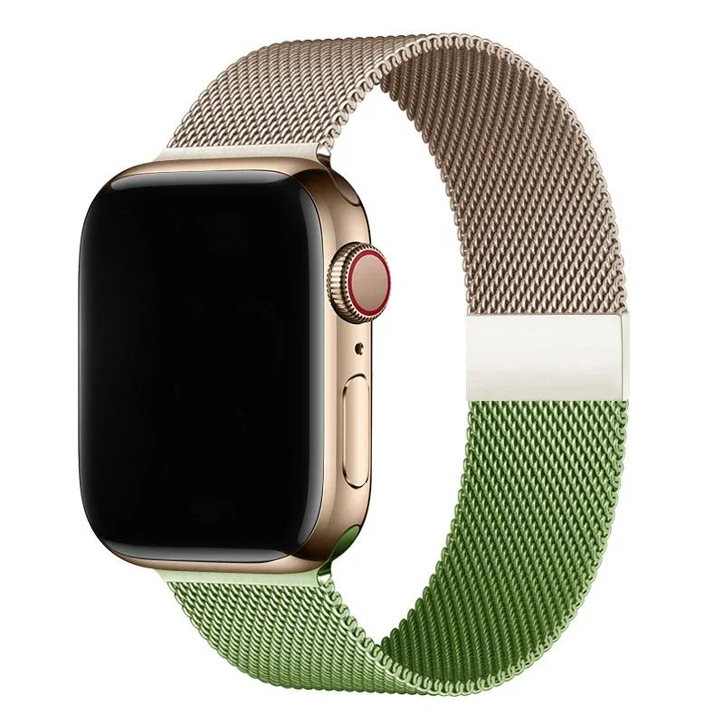 Milanese Loop Band for Apple Watch Strap Ultra 49mm 46mm 45mm 44mm 41mm 40mm Metal Wristband Bracelet Iwatch Series 9 8 7 6 5 4 3 SE