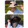Neck Protection Wide Brim Visor Cap Breathable Mesh Face Cover Bucket Hat  Adult