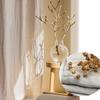1 Panel Linen Semi Sheer Curtain with Tieback,  Boho Window Drape (Rod Not Included), Light Filtering Natural Linen Curtain for Living Room Bedroom