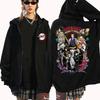 Demon Slayer Zipper Hoodie Women Men Anime Oversized Hoodies Coat Top Full Zip Sweatshirts Jackets