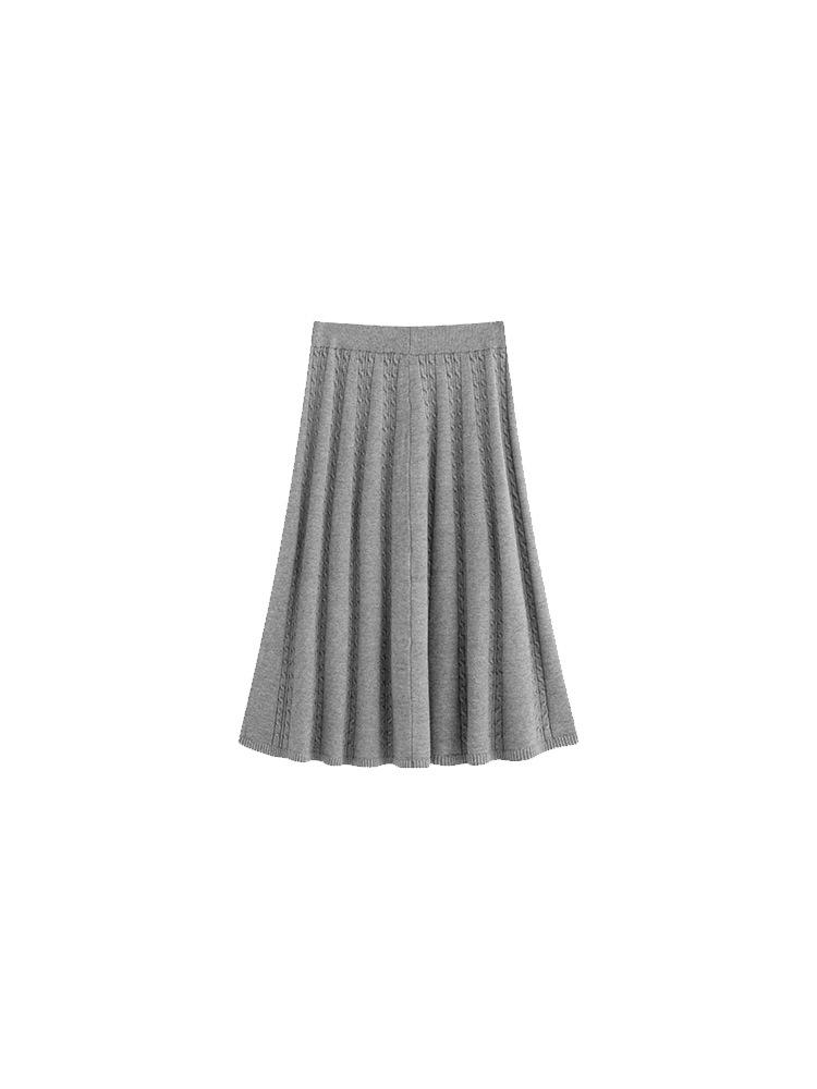 Plus Size Women's Loose Cable Knit Umbrella Skirt - Versatile Winter Casual for Chubby Girls
