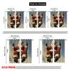 2pcs,2D Plane Printing Curtains Happy Santa Claus On Swing Versatile Durable Polyester (without Rod) Gifts for Bedroom and
