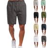 Herren Leinen-Baumwollmischung Shorts mit Kordelzug und Taschen Lässige Leichte Sommerhose für Outdoor-Aktivitäten und den täglichen Gebrauch
