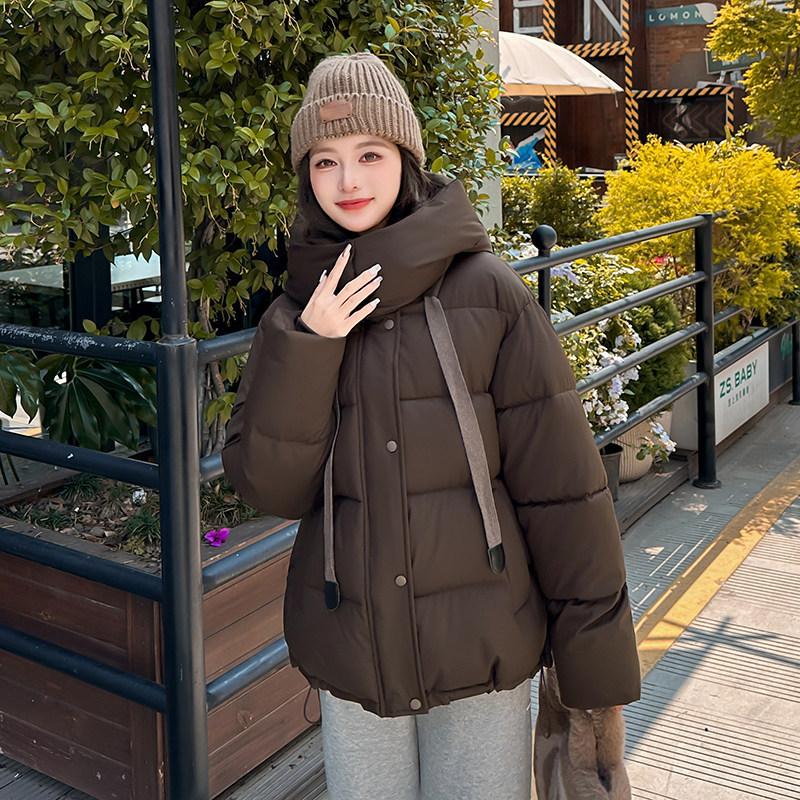 Large size winter clothing new short hooded thickened cotton clothing loose bread clothing women's jacket jacket