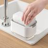 Soap Dispenser With Sponge Holder Cleaning Liquid Pump Dispenser Container Manual Press Home Bathroom Kitchen Clean Accessories