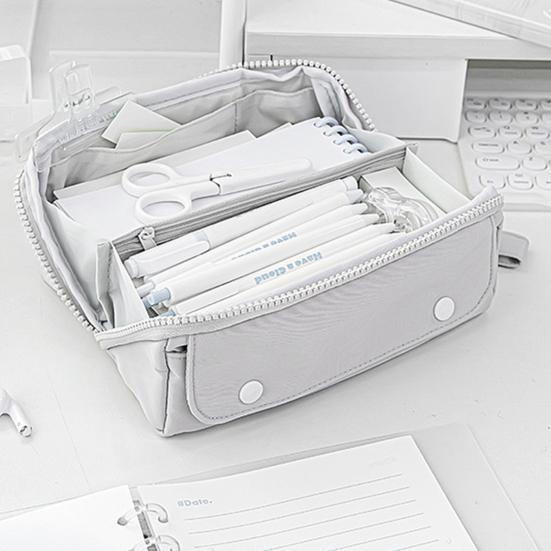 Pouzdro na tužky Velkokapacitní oboustranné pouzdro na tužku ve tvaru tofu Multifunkční úložiště pro psací potřeby a kosmetiku