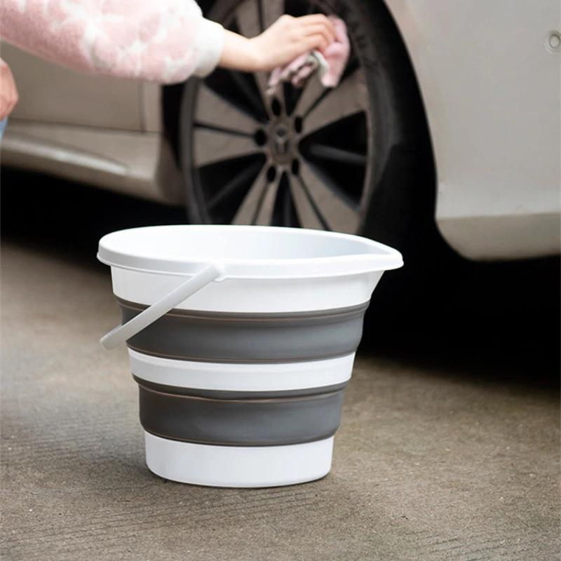 3L olding bucket portable silicone plastic saves space and is durable suitable for travel outdoor activities, and home cleaning