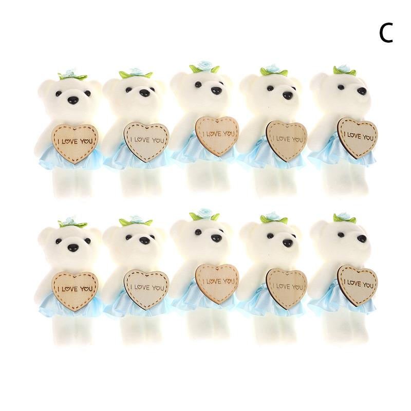 10Pcs/Set 10Cm Love Bear Bouquet Small Bear Couple Bear Gift Packaging Wedding Gift Birthday Present