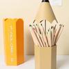 Pencil Shaped Storage Box Student Creative Pen Holder Desktop with Cover Dust-proof Stationery Pen Holder Makeup Brush Holder