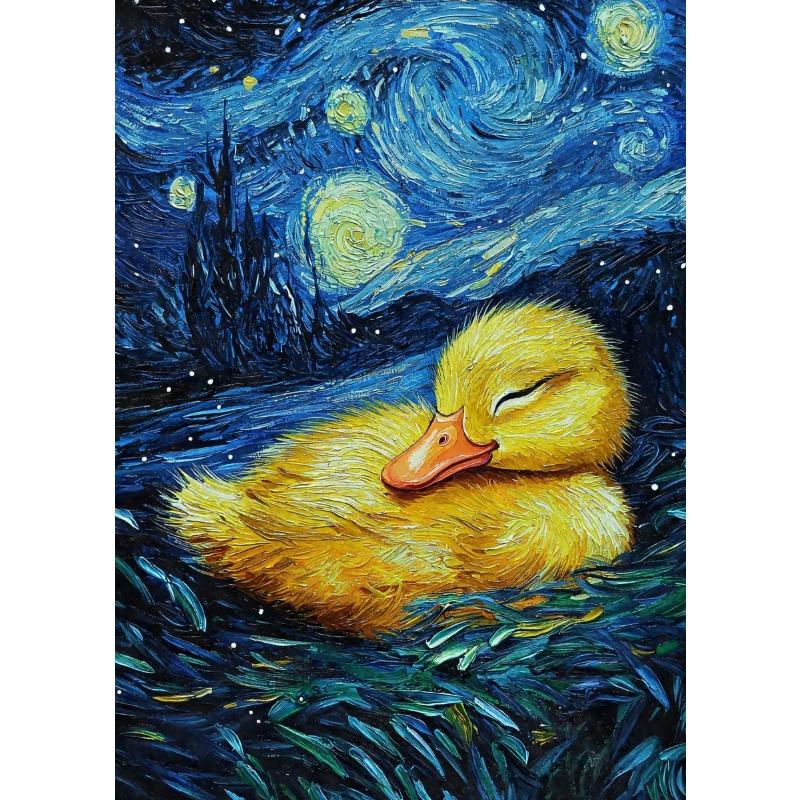 Sternennacht Niedliche Tiere Poster Katze Hund Axolotl Schnabeltier Leinwandmalerei Abstrakt Wandkunst Ausstellung Wohnzimmer Heimdeko