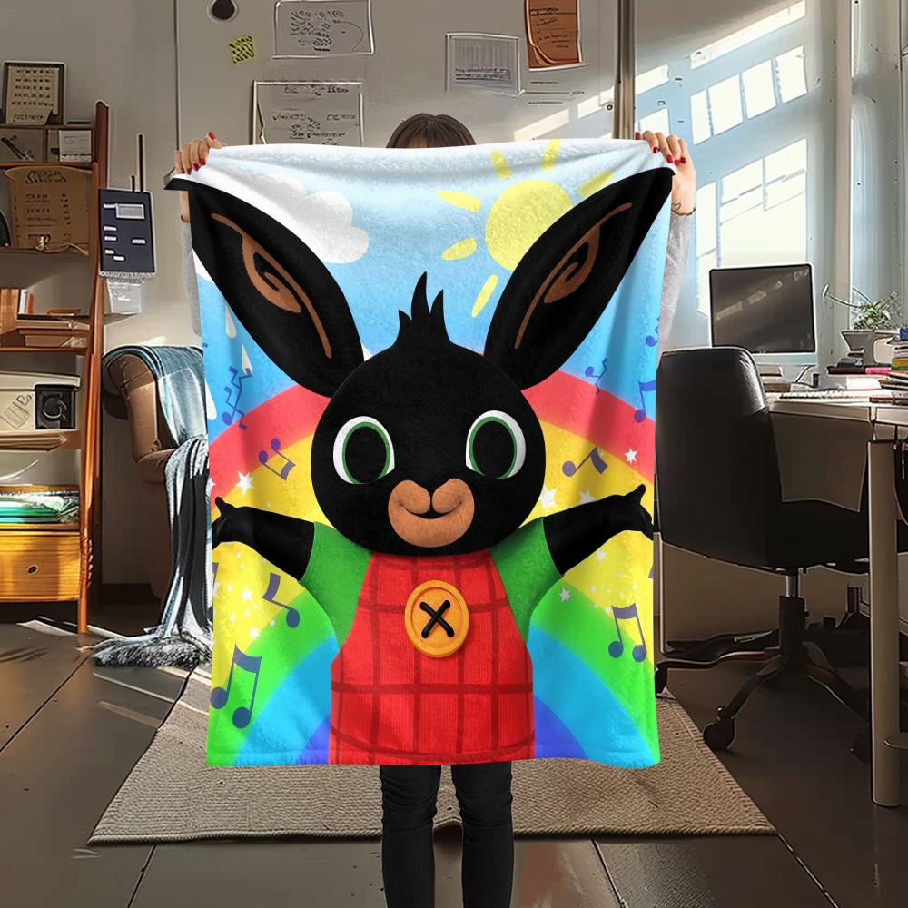 Coperta in Flanella con Stampa di Bing Bunny, Alta qualità, Confortevole per Tutte le Stagioni, Decorazione per la Casa, Calore e Comfort