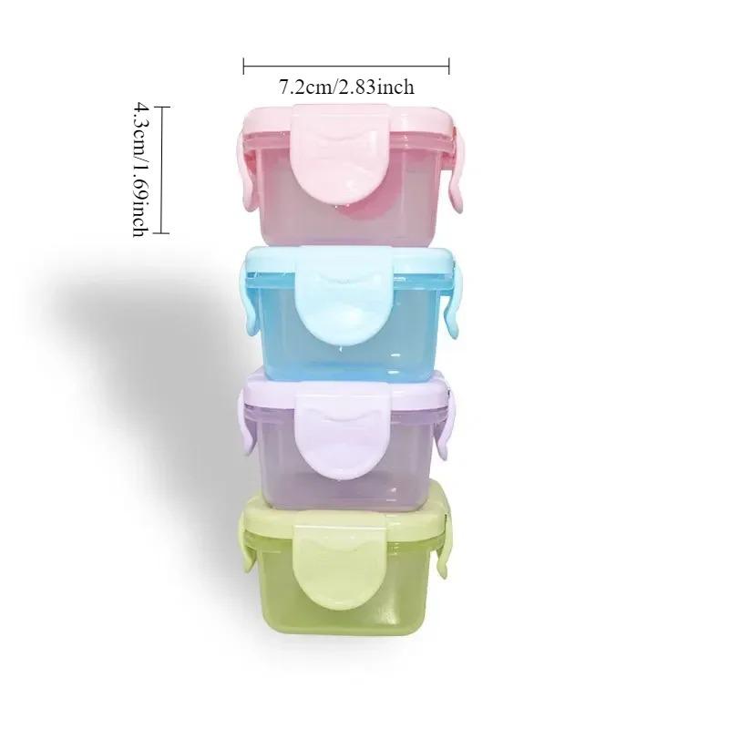 1SET Mini Freezer Storage Container Mini Food Storage Containers with Leak-proof Lids Sauce and Condiment Container