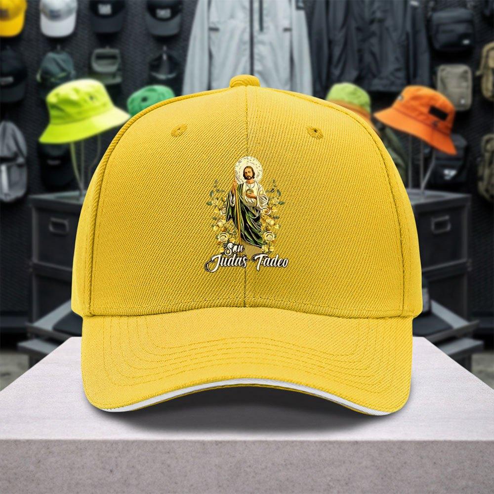 pc St Jude Pattern Sandwich Cap Unisex Easy Lightweight Adjustable Outdoor Baseball Cap Suitable for Sports Casual And