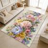 Flower Pastoral Printed Mat Home Decor Entrance Door Customizable Carpet Luxury Living Room Study Non-slip Washable Rugs Kitchen