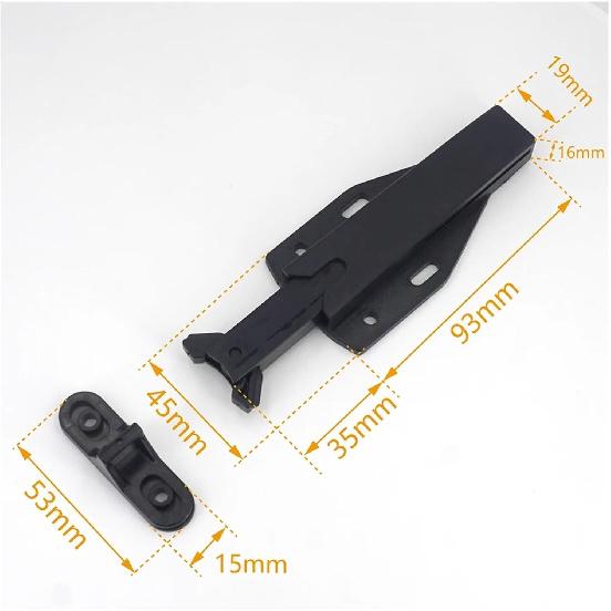 4/2/1 Sets Non-Magnetic Touch Latch Large Size Catch Cabinet Door Push to Open Furniture Cupboard Wardrobe Accessory(1 Set Black)