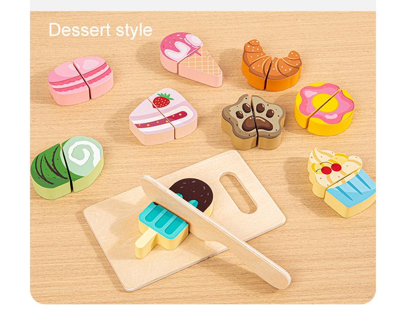 Simulation Kitchen Pretend Toy Wooden Classic Game Educational Toy For Children Kids Gift Cutting Fruit Vegetable Food Set