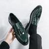 Scarpe Formale da Uomo in Pelle Stile Classico Mocassini Slip-On Punta Tonda Traspiranti Antiscivolo Scarpe da Lavoro Vestito Matrimonio Ufficio Casual