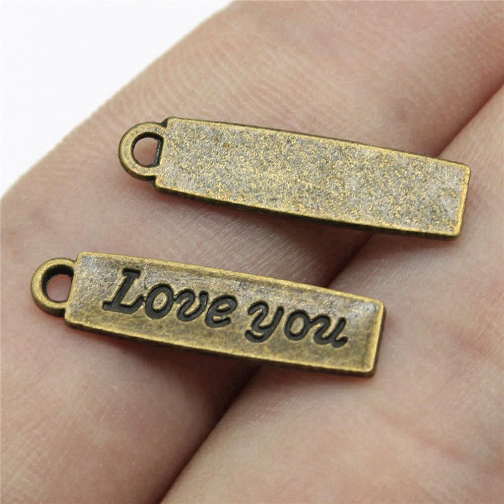 Charms Rectangle Tags Badges Friendship Pendants Minimalist Jewelry Components QC104