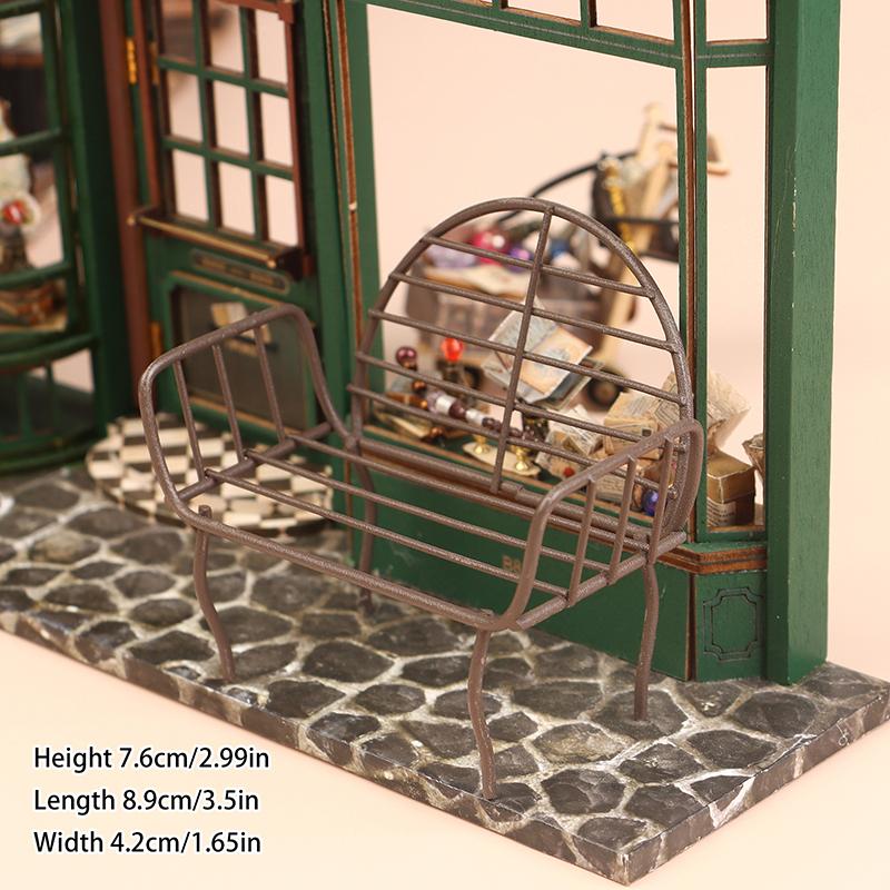 1/12 Dollhouse Mini Park Bench Recliner Lounge Chair Model Dollhouse Fairy Garden Decoration Micro Landscape Ornaments