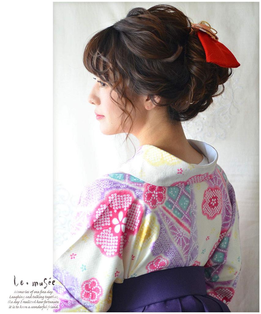 Hakama Hair Ornament Ribbon 2 Tone Graduation Ceremony Coming of Age Ceremony Japanese Clothing Furisode Japanese Style Kimono Grape [Musee]