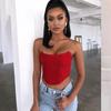 Sleeveless Off Shoulder Velvet Fashion Sexy Corset Crop Tops Vest Female Underwear Backless Bustier Top Solid