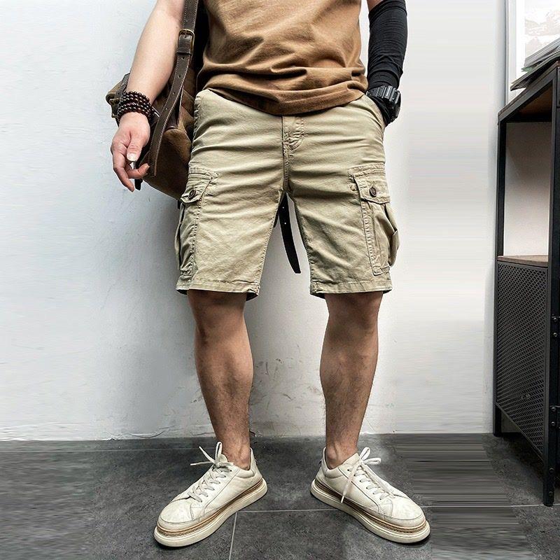 Herren Sommer Cargo Shorts Herren Mode Lässig Multi Taschen Shorts Hosen Elastische Taille Atmungsaktiv Jogging Shorts Herren