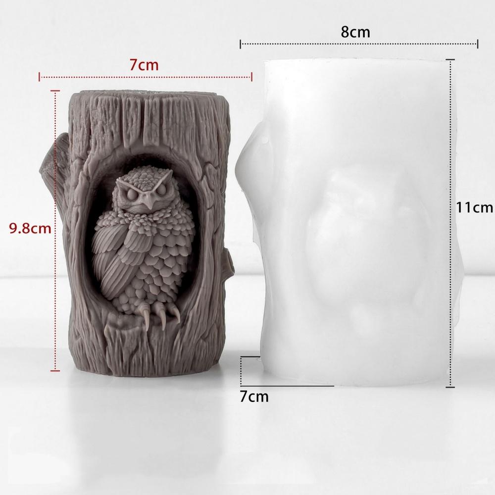 Diy Resin Mould Realistic Aroma Candle Holder Mold Tree Stump Owl Mold High-Quality Plaster Crafts Mold For Home Decoration